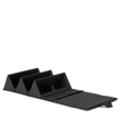 Dagne Dover Remi foldable glasses holder in black, unfolded.