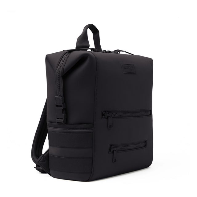 Dagne Dover Large Indi Diaper Backpack in onyx seen from an angle.