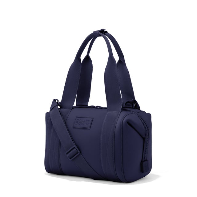 Small Landon Carryall in navy blue, side view