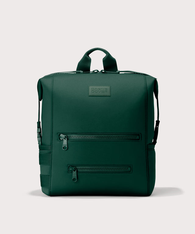 Large Indi backpack in a saturated, jewel-toned deep green with bold blue undertones.