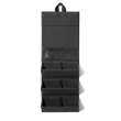 Dagne Dover Remi foldable glasses holder in black hung up.