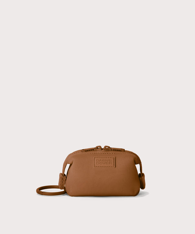 Hunter keychain in a saturated, warm medium-brown with burnt orange undertones