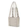Dagne Dover Tokyo Turnlock Tote in white seen from the side.