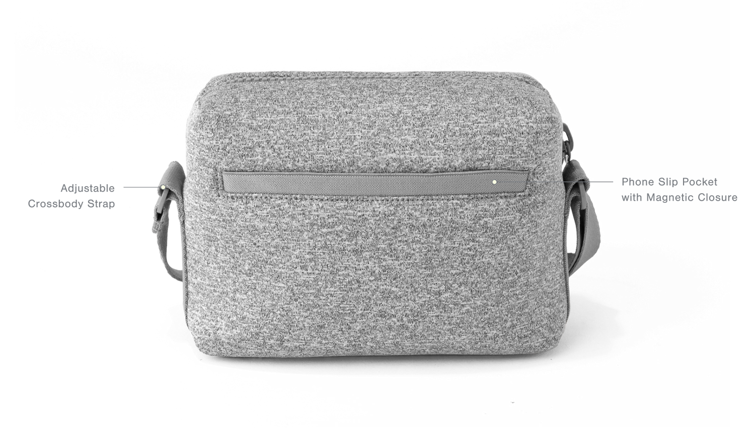 Back Features: Adjustable Crossbody Strap, Phone Slip Pocket with Magnetic Closure