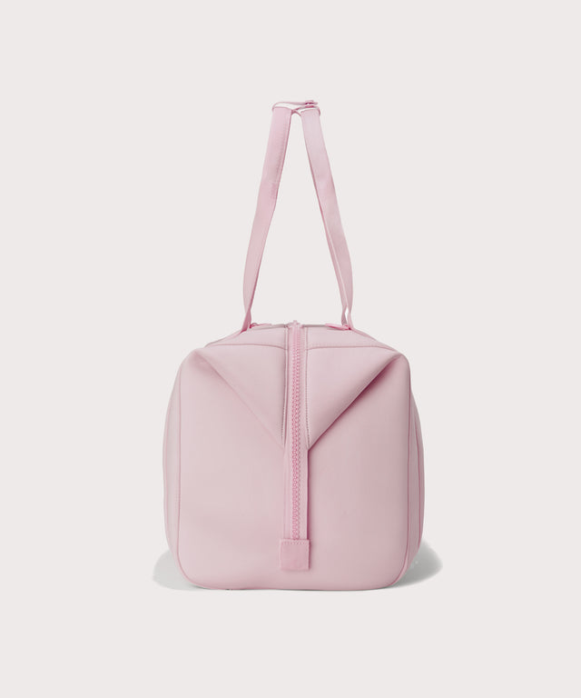 Large Landon Carryall in a cool, powdery pink with soft grey undertones, side view