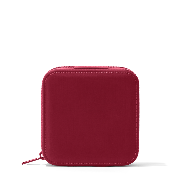 Dagne Dover Large Frankie Jewelry Case in a spice red.