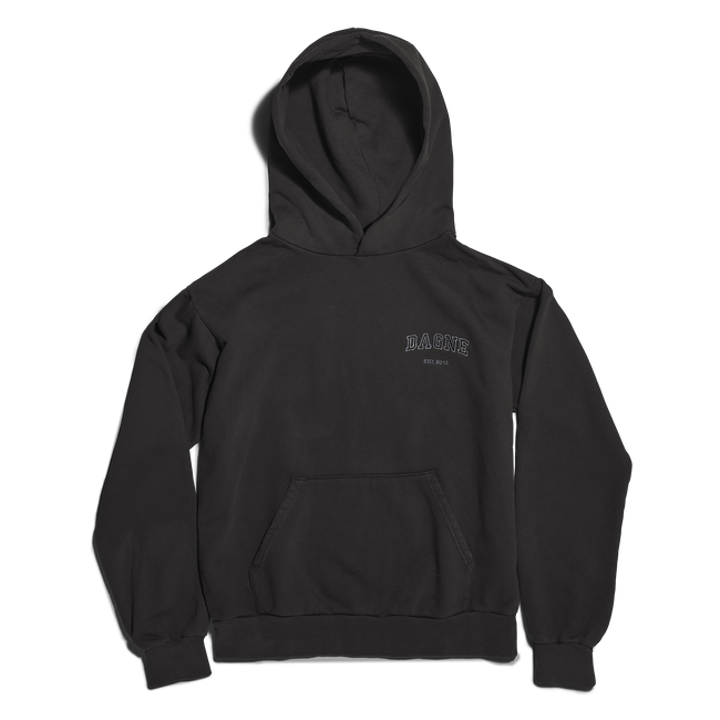 Varsity Logo Hoodie in Onyx, XS
