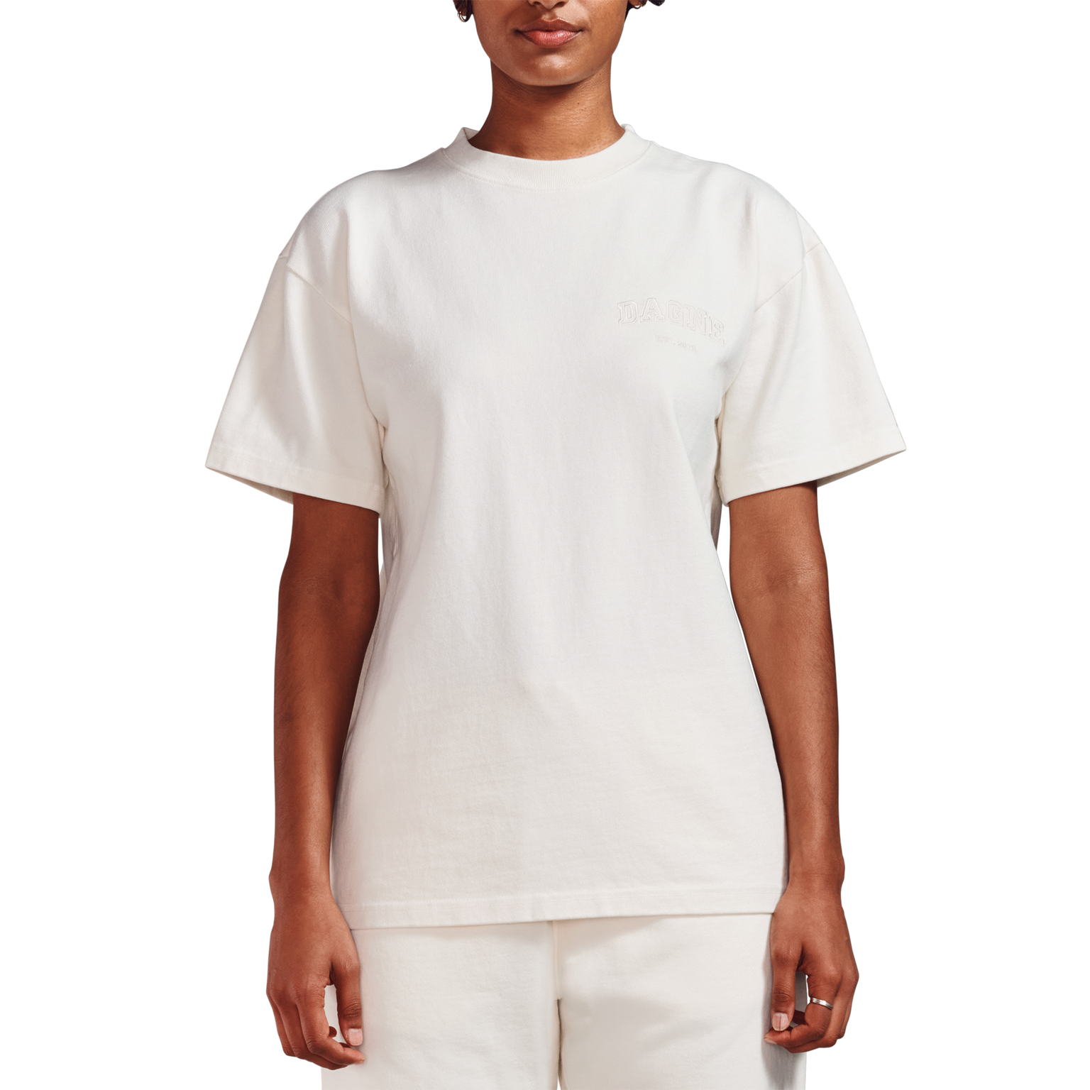 NoPDP - hover Varsha is 5’11 wearing a size XS t-shirt.