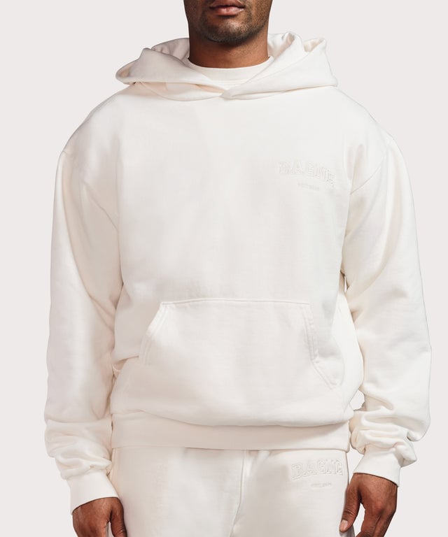 Varsity Logo Hoodie in Moonbeam, XS