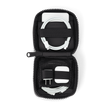 hover - Dagne Dover small Arlo Tech Organizer in black unzipped, revealing the interior elastic loops and airmesh pockets.