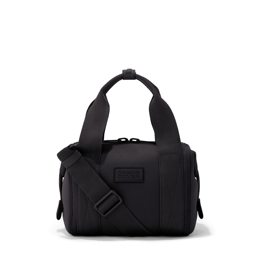Black Polyester Gym Bag With Shoe Compartment