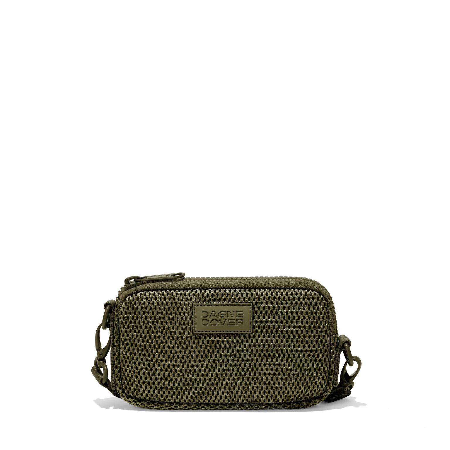 Dagne Dover Mara Phone Sling in dark green air mesh.