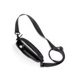 Dagne Dover Mara Phone Sling unzipped in black seen from above, exposing the interior card slots. hover