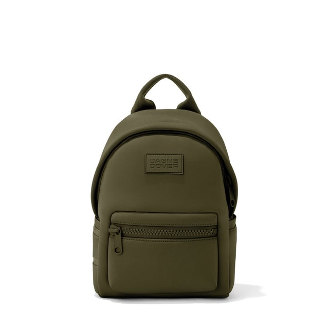 Dagne Dover small Dakota Neoprene Backpack in dark moss.