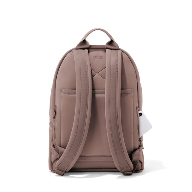Dagne Dover medium Dakota Neoprene Backpack in pink seen from the back.