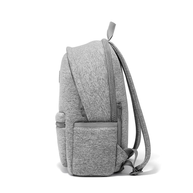 Dagne Dover large Dakota Neoprene Backpack in grey seen from the side.