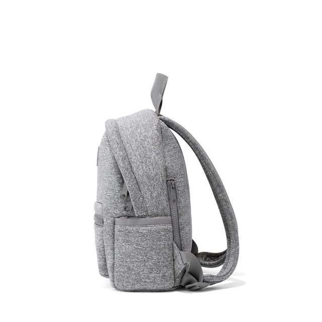 Dagne Dover small Dakota Neoprene Backpack in grey seen from the side.