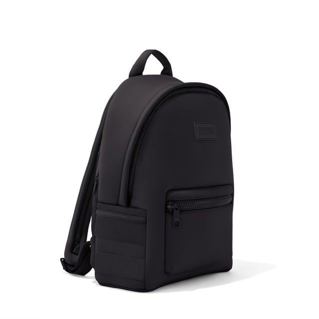 Dagne Dover medium Dakota Neoprene Backpack in black seen from an angle.