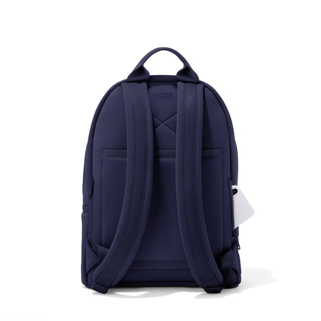 Dagne Dover medium Dakota Neoprene Backpack in dark blue seen from the back.