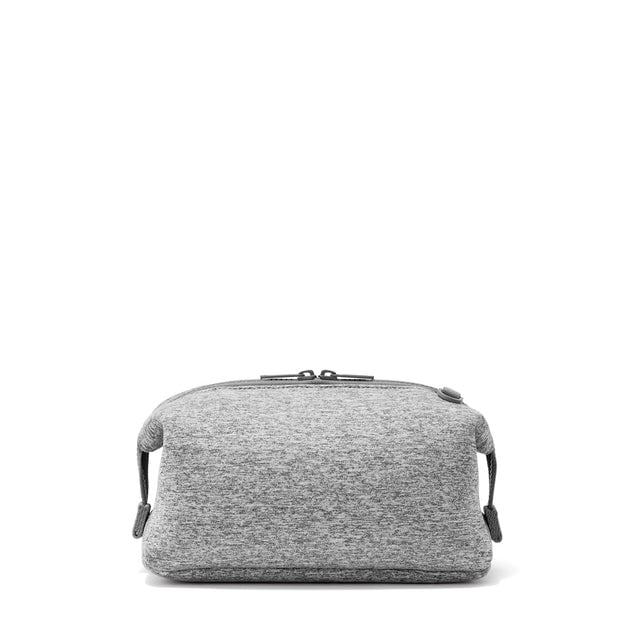Dagne Dover Large Hunter Toiletry Bag in grey seen from the back.