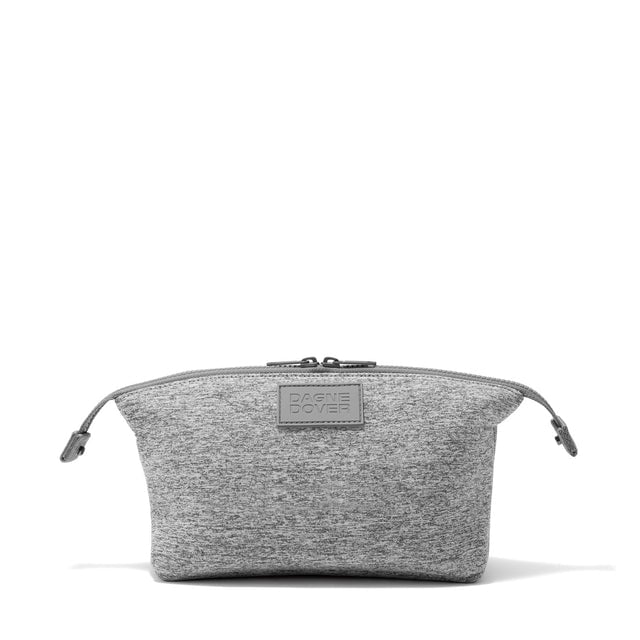 Dagne Dover Large Hunter Toiletry Bag in grey with sides unclipped.