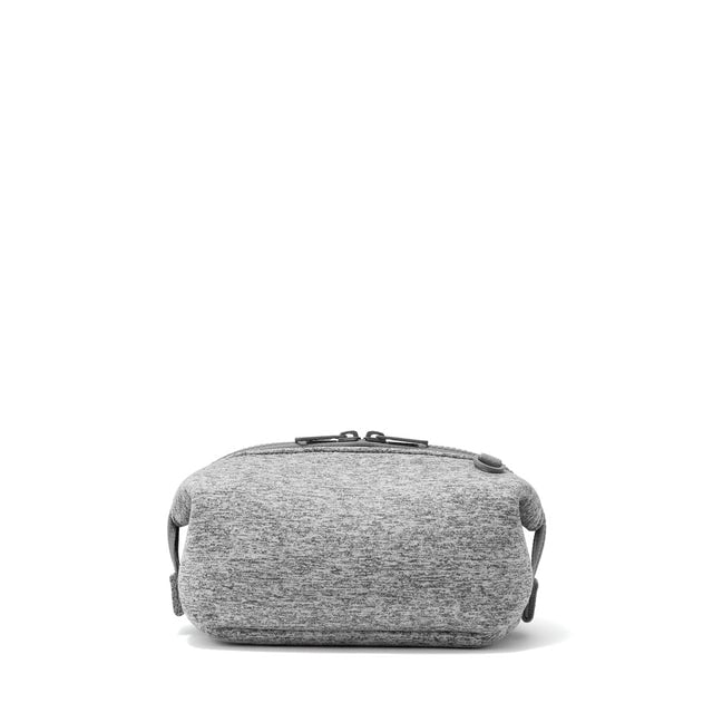 Dagne Dover Small Hunter Toiletry Bag in grey seen from the back.