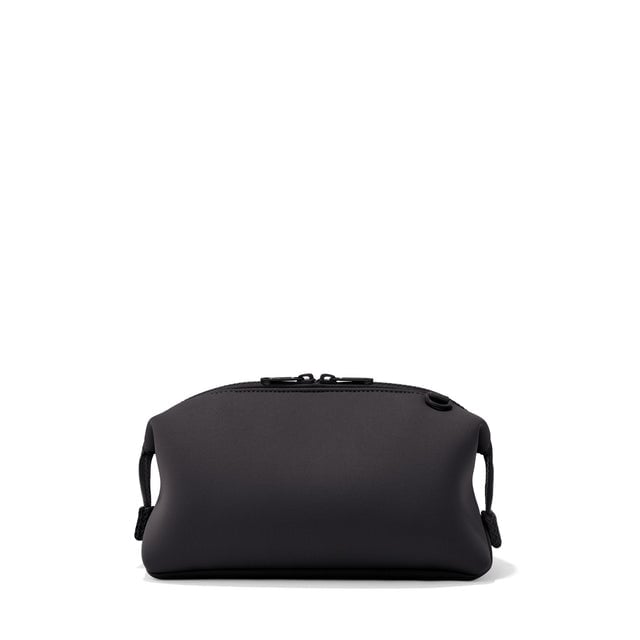 Dagne Dover Large Hunter Toiletry Bag in black seen from the back.
