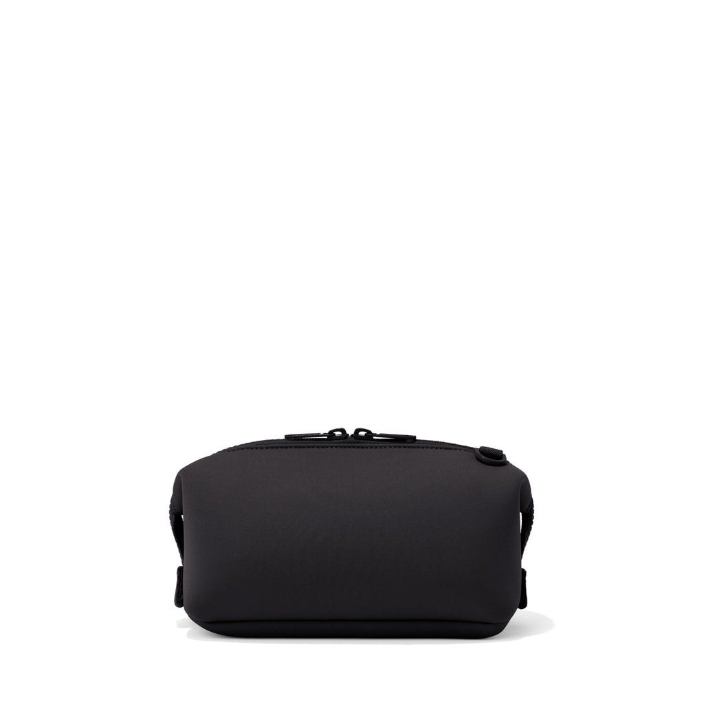 Dagne Dover Small Hunter Toiletry Bag in black seen from the back.