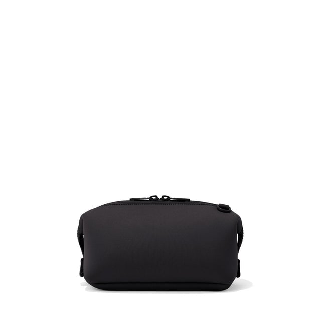 Dagne Dover Small Hunter Toiletry Bag in black seen from the back.