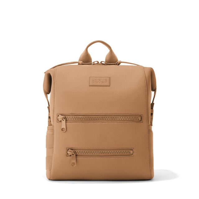 Dagne Dover Medium Indi Diaper Backpack in camel brown.