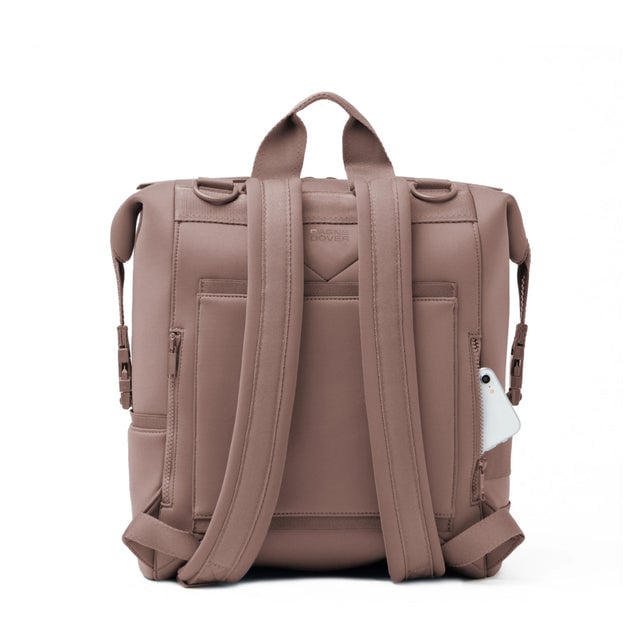 Dagne Dover Large Indi Diaper Backpack in dune pink seen from the back.