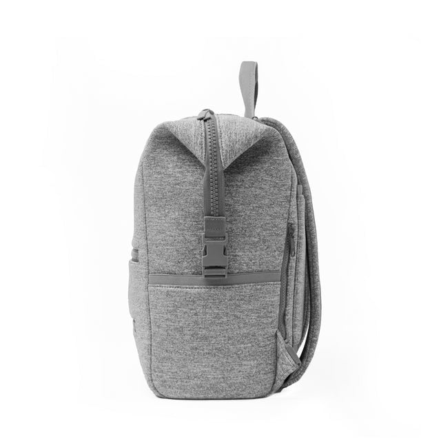Dagne Dover Large Indi Diaper Backpack in heather grey seen from the side.