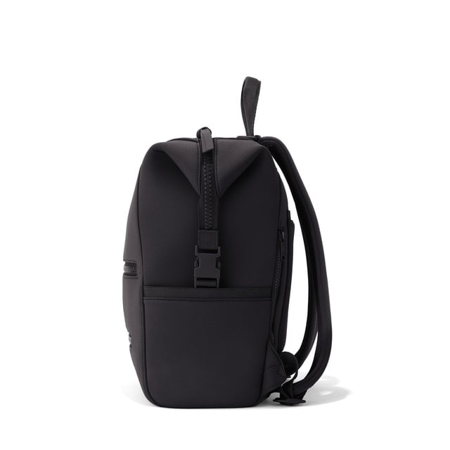 Dagne Dover Medium Indi Diaper Backpack in onyx seen from the side.