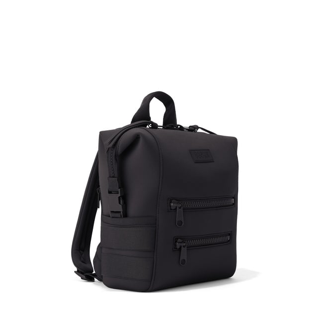 Dagne Dover Small Indi Diaper Backpack in onyx seen from an angle.