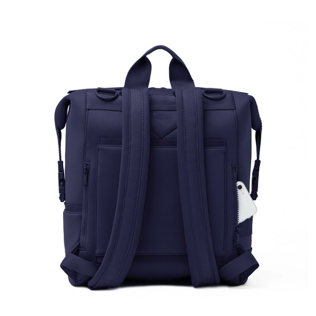 Dagne Dover Large Indi Diaper Backpack in dark blue seen from the back.