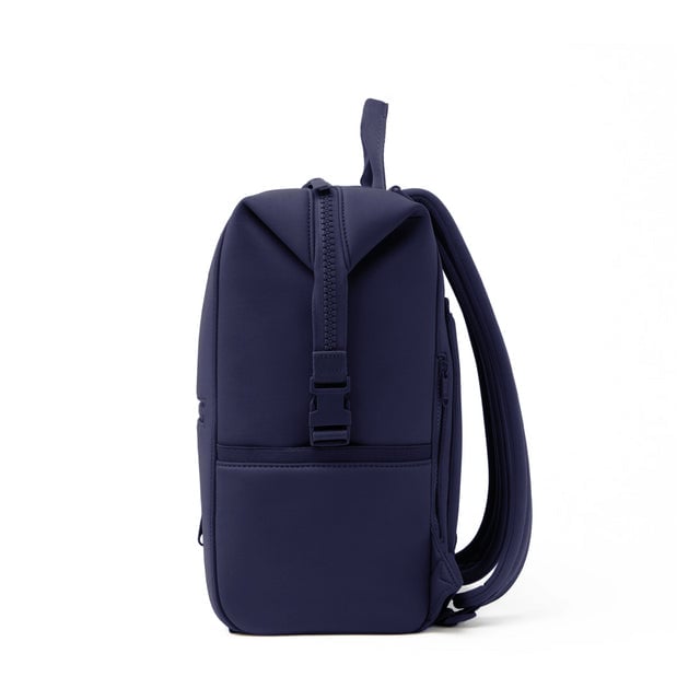 Dagne Dover Large Indi Diaper Backpack in dark blue seen from the side.