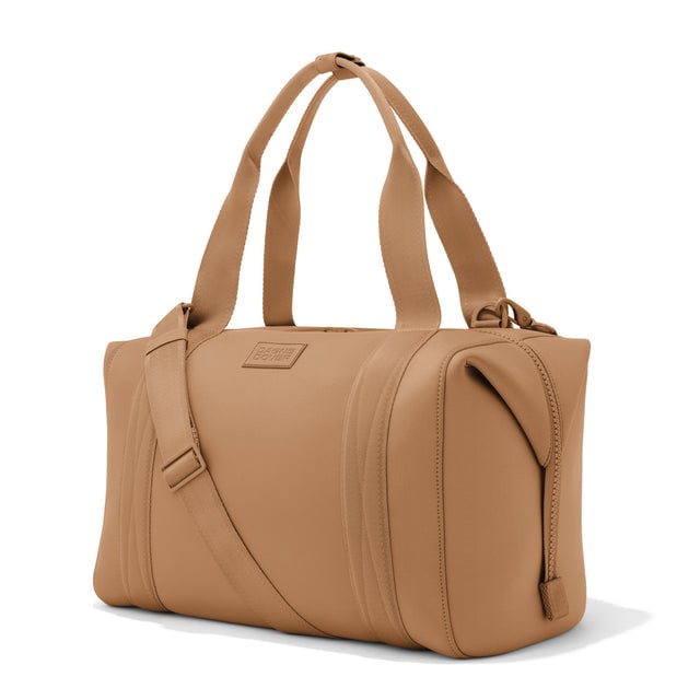 Large Landon Carryall in camel, side view