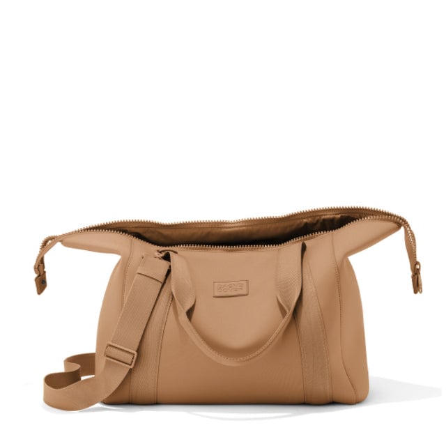 Large Landon Carryall in camel unzipped