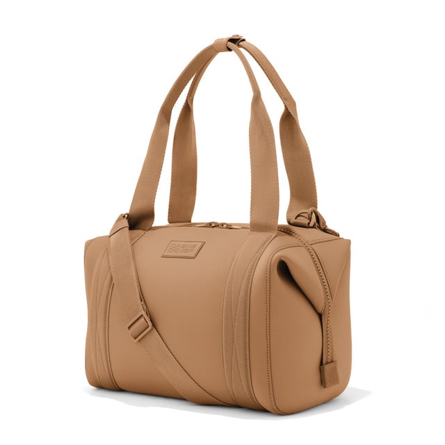 Medium Landon Carryall in camel, side view