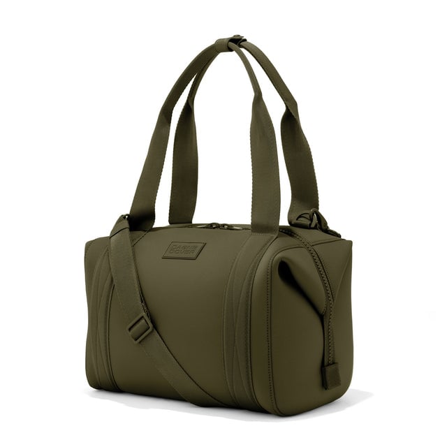 Medium Landon Carryall in dark green, side view
