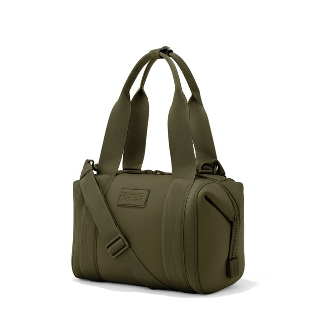 Small Landon Carryall in dark green, side view