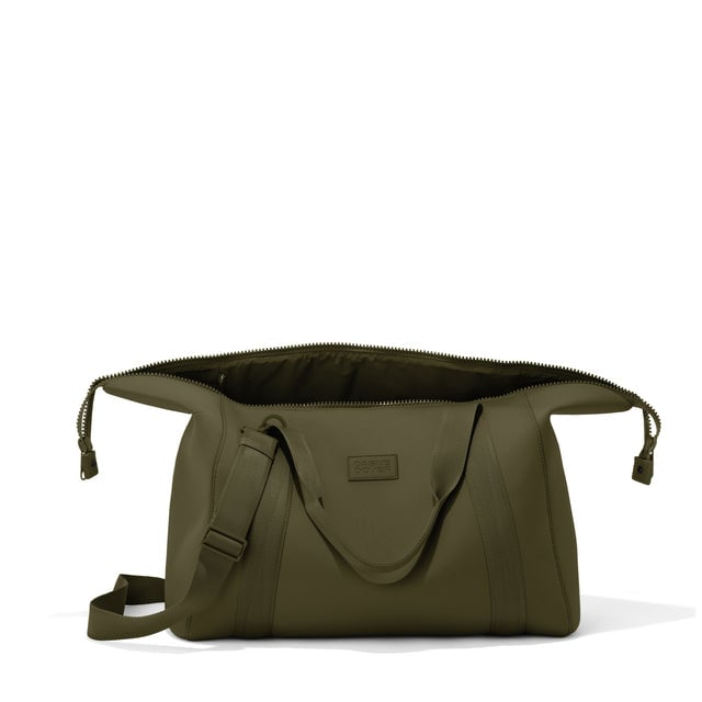 Extra Large Landon Carryall in dark green unzipped