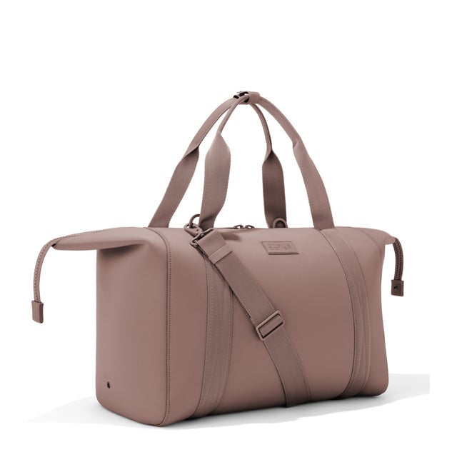 Extra Large Landon Carryall in pink with zippers unbuckled
