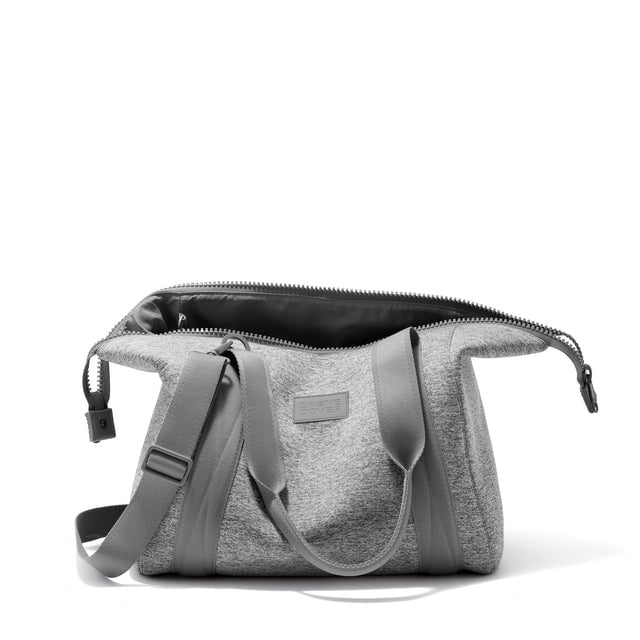 Medium Landon Carryall in grey unzipped