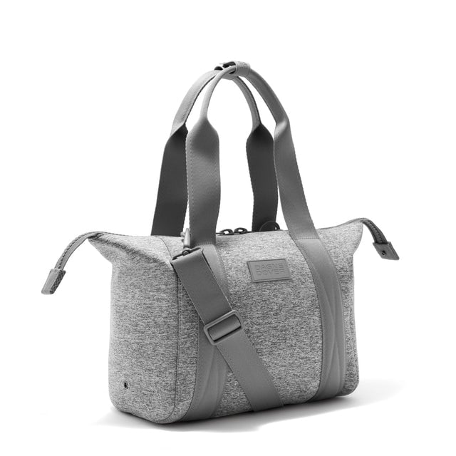 Small Landon Carryall in grey with zippers unbuckled
