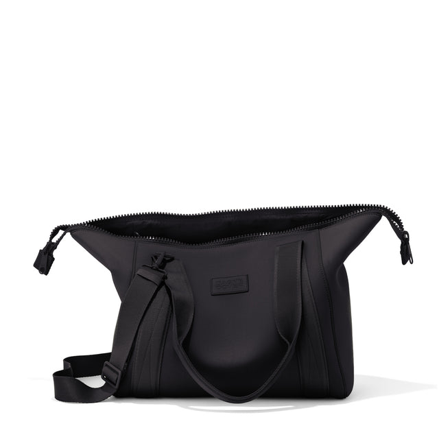 Medium Landon Carryall in black unzipped