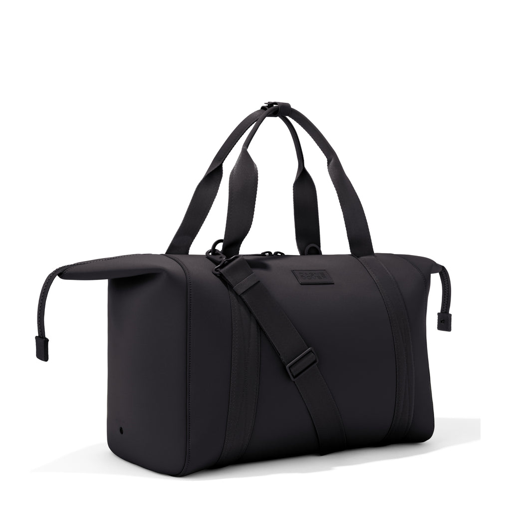 Extra Large Landon Carryall in black with zippers unbuckled
