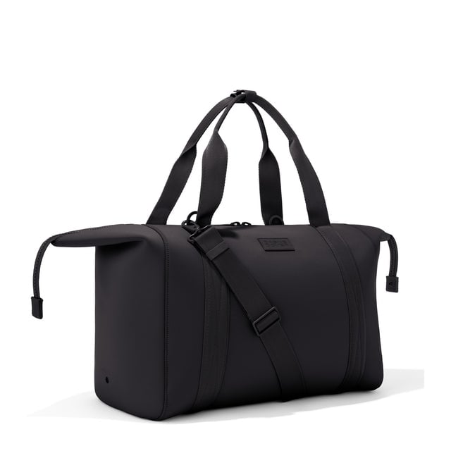Extra Large Landon Carryall in black with zippers unbuckled