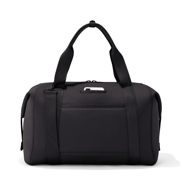 Extra Large Landon Carryall in black, displaying an exterior phone pocket