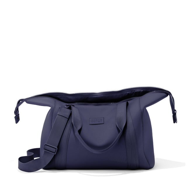 Landon Carryall in  navy blue unzipped